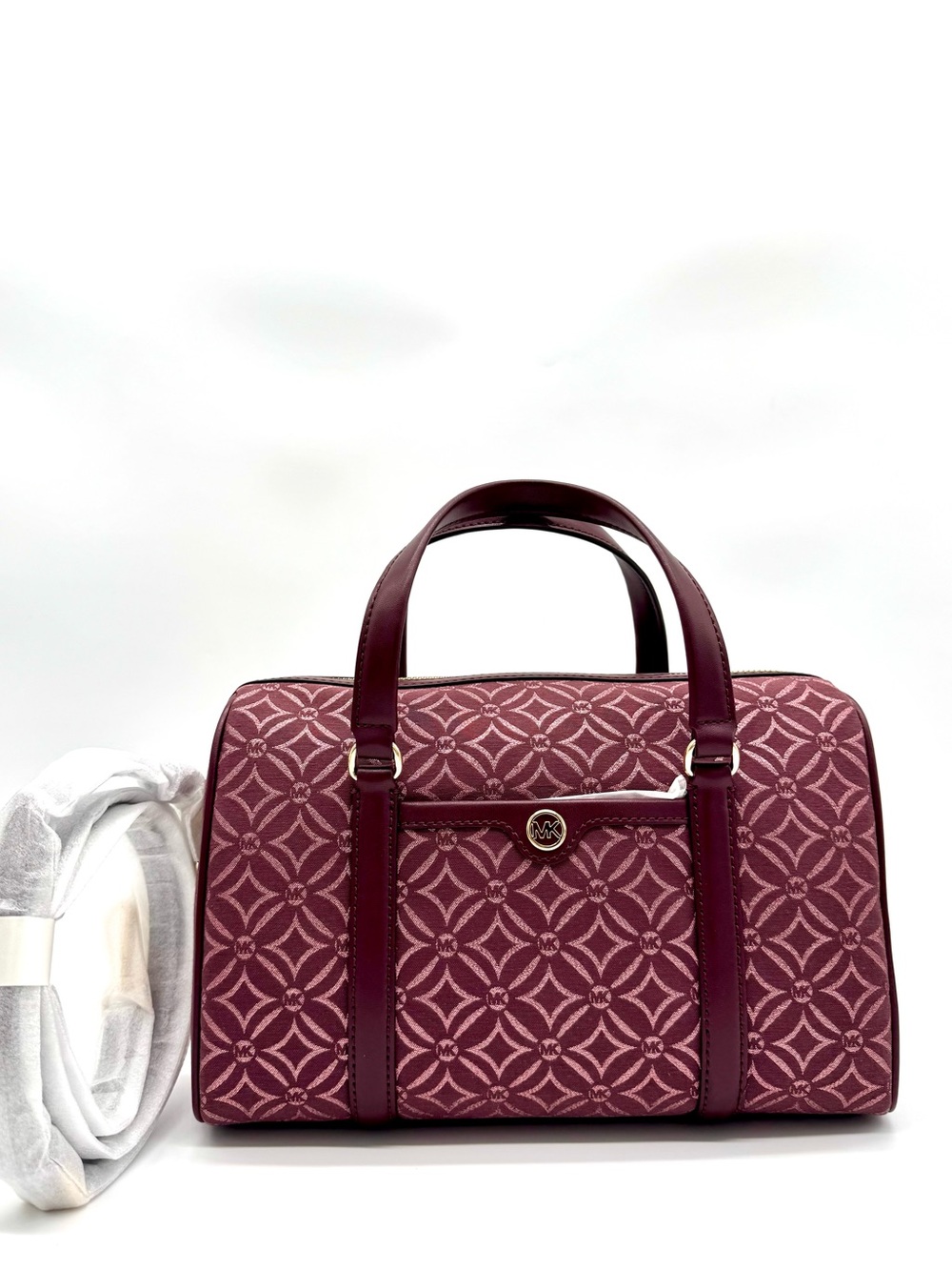 Michael Kors Medium Travel Duffle Satchel Bag Ox Blood Multi